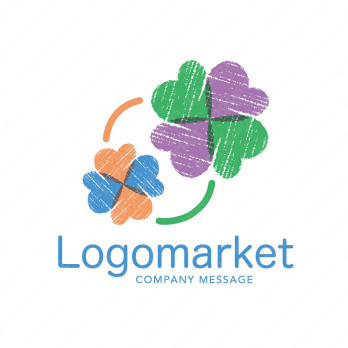 四つ葉と幸福感と優しいのロゴ