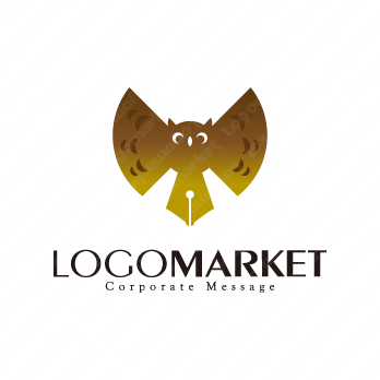 万年筆とサポートと飛ぶのロゴ