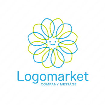 花と笑顔と元気のロゴ