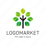 木と広がりと成長のロゴ