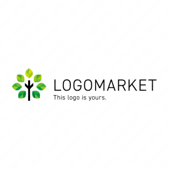 木と広がりと成長のロゴ