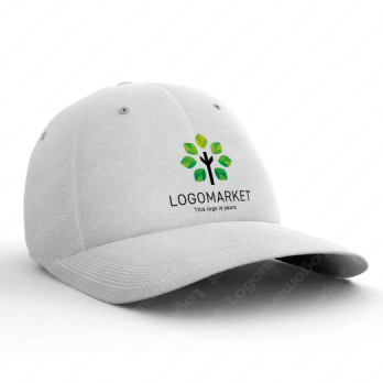 木と広がりと成長のロゴ