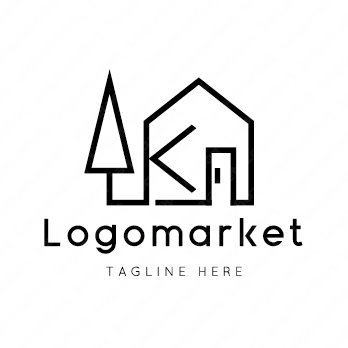Kと家と木のロゴ