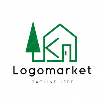 Kと家と木のロゴ