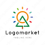 太陽と木と虹のロゴ