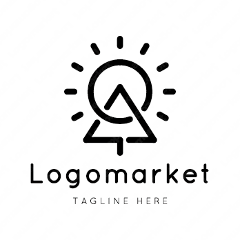 太陽と木と虹のロゴ