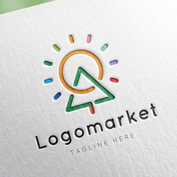 太陽と木と虹のロゴ