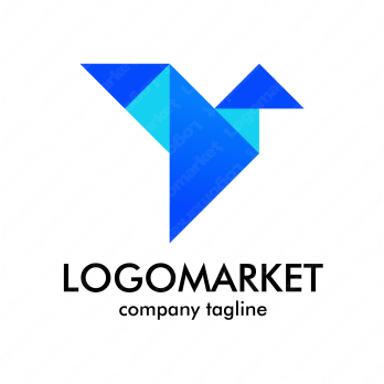 動物と三角と幾何学模様のロゴ