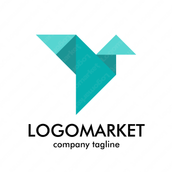 動物と三角と幾何学模様のロゴ