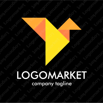 動物と三角と幾何学模様のロゴ