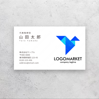 動物と三角と幾何学模様のロゴ