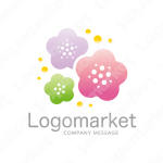 梅の花と優しいと喜びのロゴ