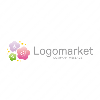 梅の花と優しいと喜びのロゴ