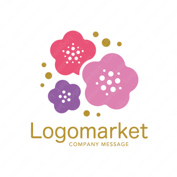 梅の花と優しいと喜びのロゴ