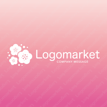 梅の花と優しいと喜びのロゴ