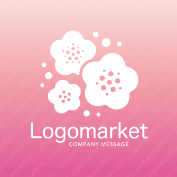 梅の花と優しいと喜びのロゴ