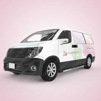 梅の花と優しいと喜びのロゴ