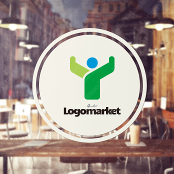 腕と自信と元気一杯のロゴ