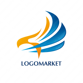 鷹と羽根と翼のロゴ