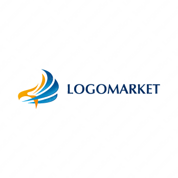 鷹と羽根と翼のロゴ