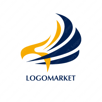 鷹と羽根と翼のロゴ