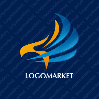 鷹と羽根と翼のロゴ