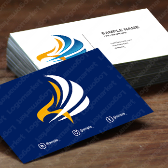 鷹と羽根と翼のロゴ