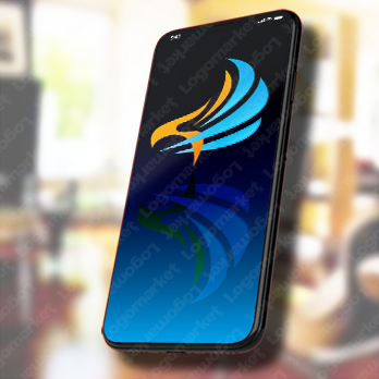 鷹と羽根と翼のロゴ