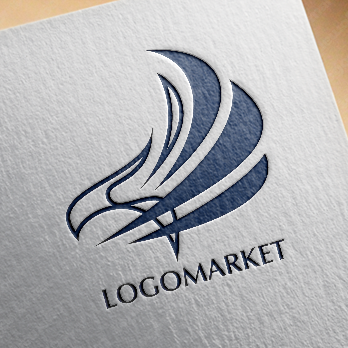 鷹と羽根と翼のロゴ