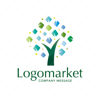 木と輝きとキラキラのロゴ