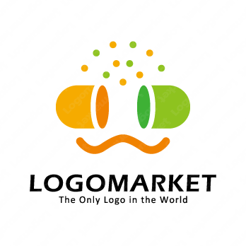 薬と健康と笑顔のロゴ