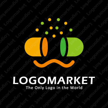 薬と健康と笑顔のロゴ