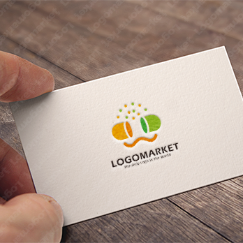 薬と健康と笑顔のロゴ