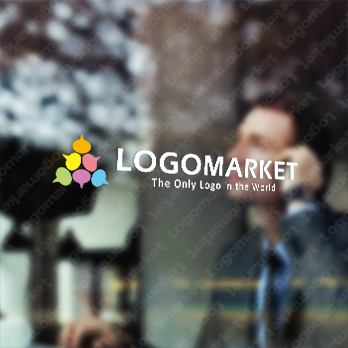 吹き出しと議論と協調のロゴ