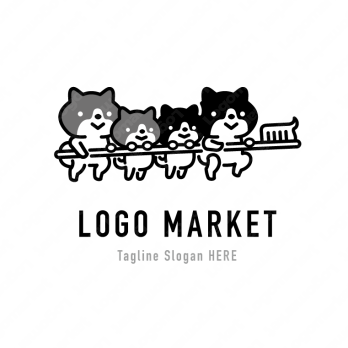 犬と歯と家族のロゴ