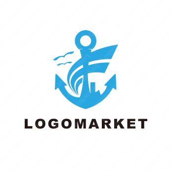 錨と海と風のロゴ