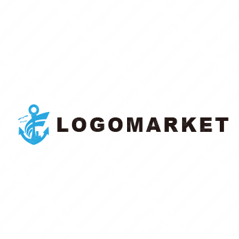 錨と海と風のロゴ