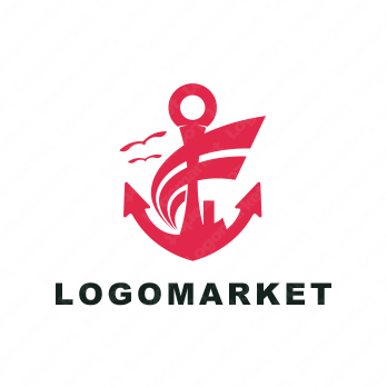 錨と海と風のロゴ