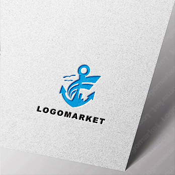 錨と海と風のロゴ