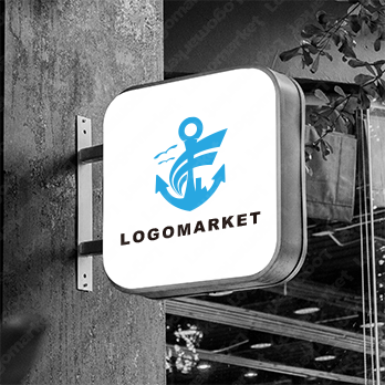 錨と海と風のロゴ