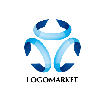 輪と三角とリングのロゴ