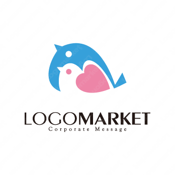 小鳥とハートと前向きに生きるのロゴ