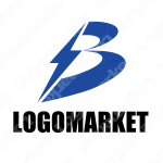 Bと稲妻と電気のロゴ