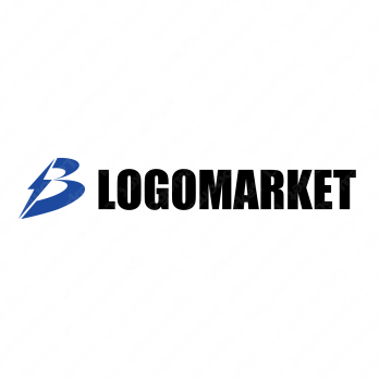 Bと稲妻と電気のロゴ