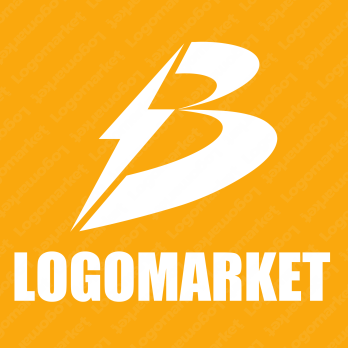 Bと稲妻と電気のロゴ