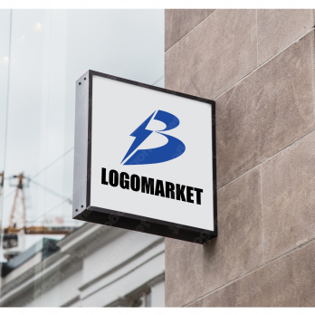 Bと稲妻と電気のロゴ