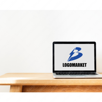 Bと稲妻と電気のロゴ