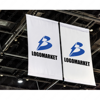 Bと稲妻と電気のロゴ