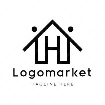 Hと人と家のロゴ