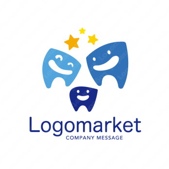 歯とキャラクターと安心感のロゴ